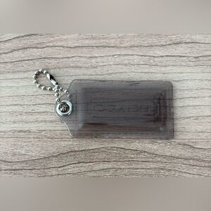 Coach XXL Poppy Acrylic Smoky Gray Keychain Tag bag charm